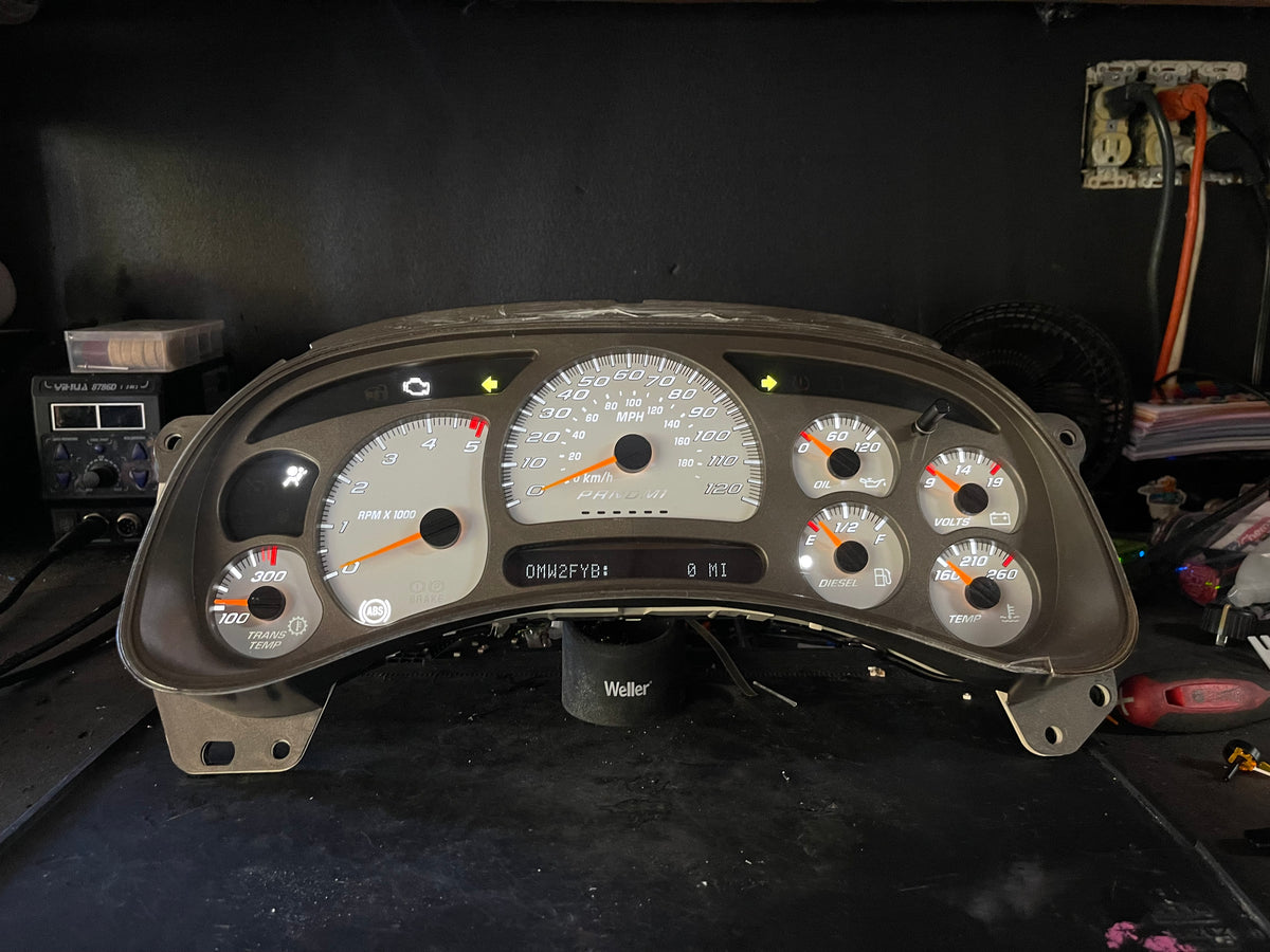 SS 🔥 2003–2007 Chevy/GMC Super Sport Custom Gauge Cluster with Denali bezel