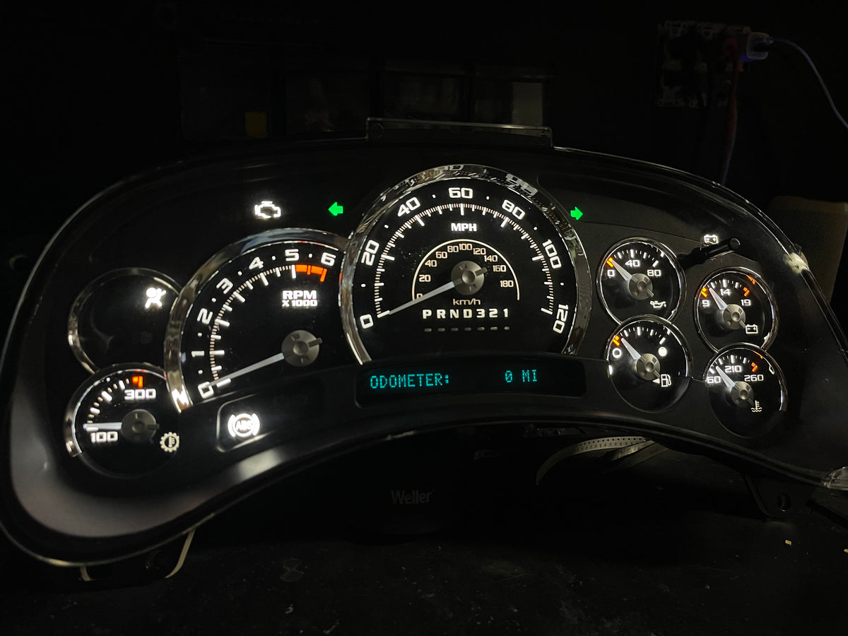 ⭐ 03–07 Cadillac Escalade Platinum Gauge Cluster | Premium White LED Upgrade ⭐