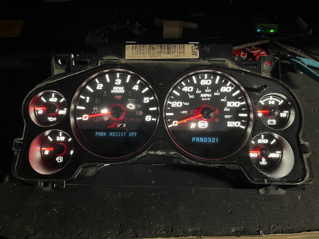 Z71 2007–2012 Silverado Sierra Tahoe Yukon Instrument Cluster | White LEDs | Programmed Mileage