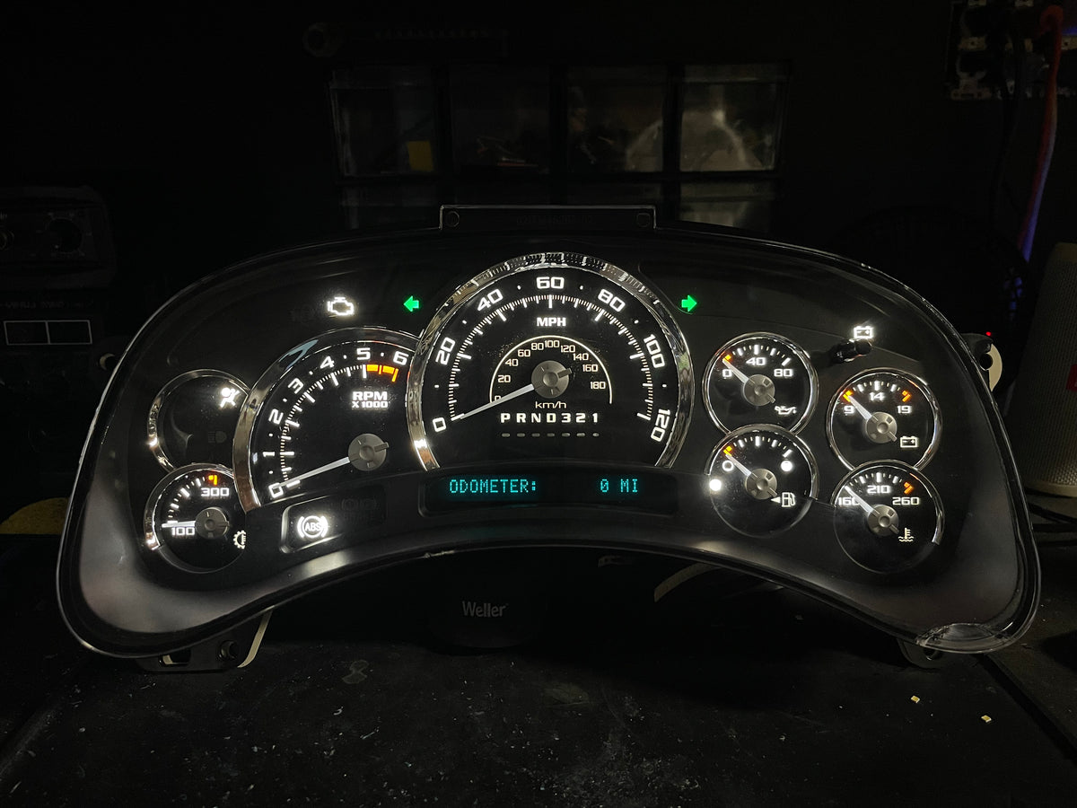 ⭐ 03–07 Cadillac Escalade Platinum Gauge Cluster | Premium White LED Upgrade ⭐
