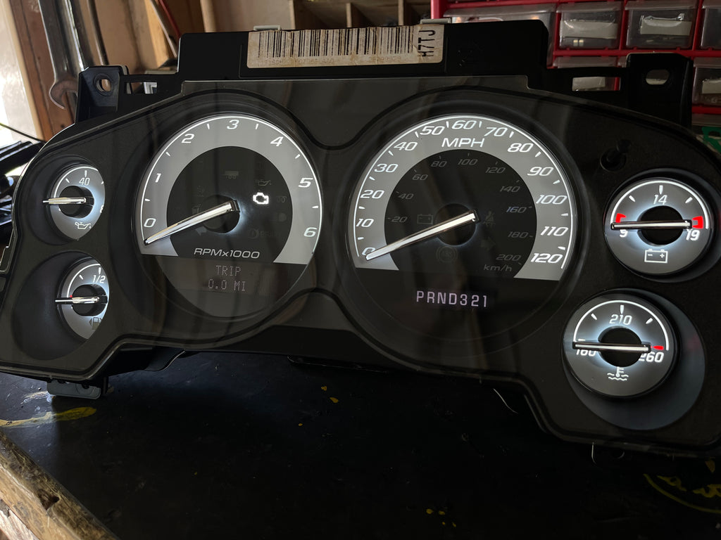 2007–2012 Silverado Sierra Tahoe Yukon Instrument Cluster | White LEDs | Programmed Mileage
