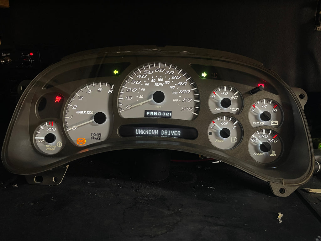 SS 🔥 2003–2007 Chevy/GMC Super Sport Custom Gauge Cluster with Denali bezel