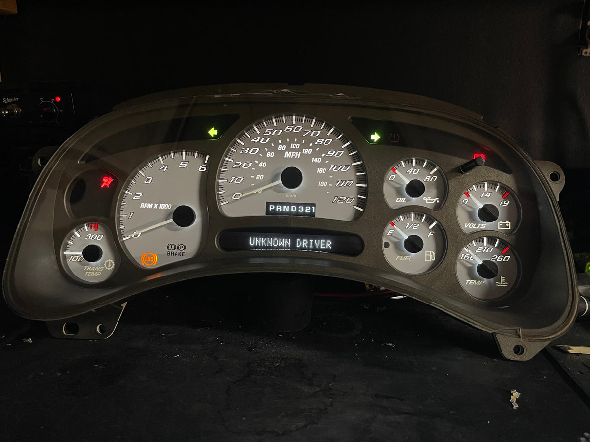 SS 🔥 2003–2007 Chevy/GMC Super Sport Custom Gauge Cluster with Denali bezel