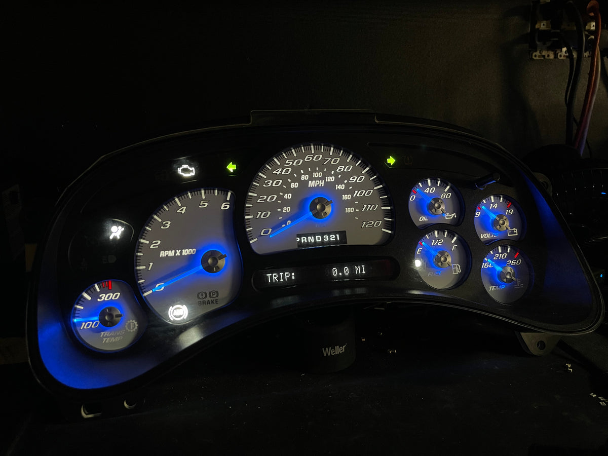 SS 🔥 2003–2007 Chevy/GMC Super Sport Custom Gauge Cluster blue glow needles