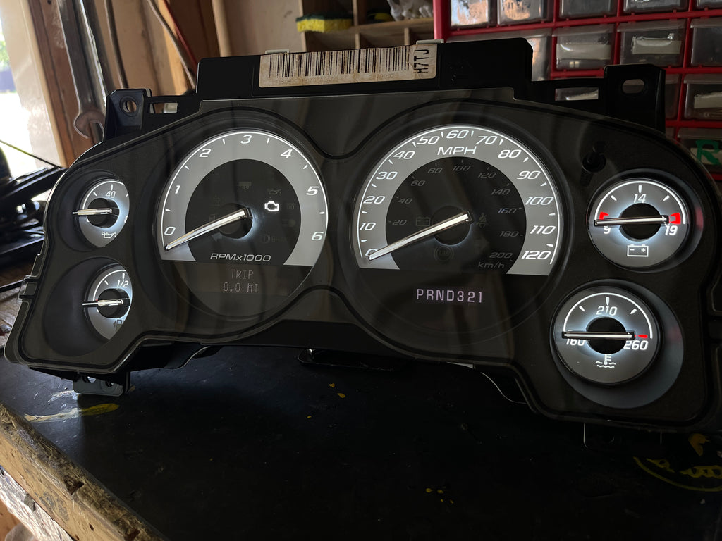 2007–2012 Silverado Sierra Tahoe Yukon Instrument Cluster | White LEDs | Programmed Mileage