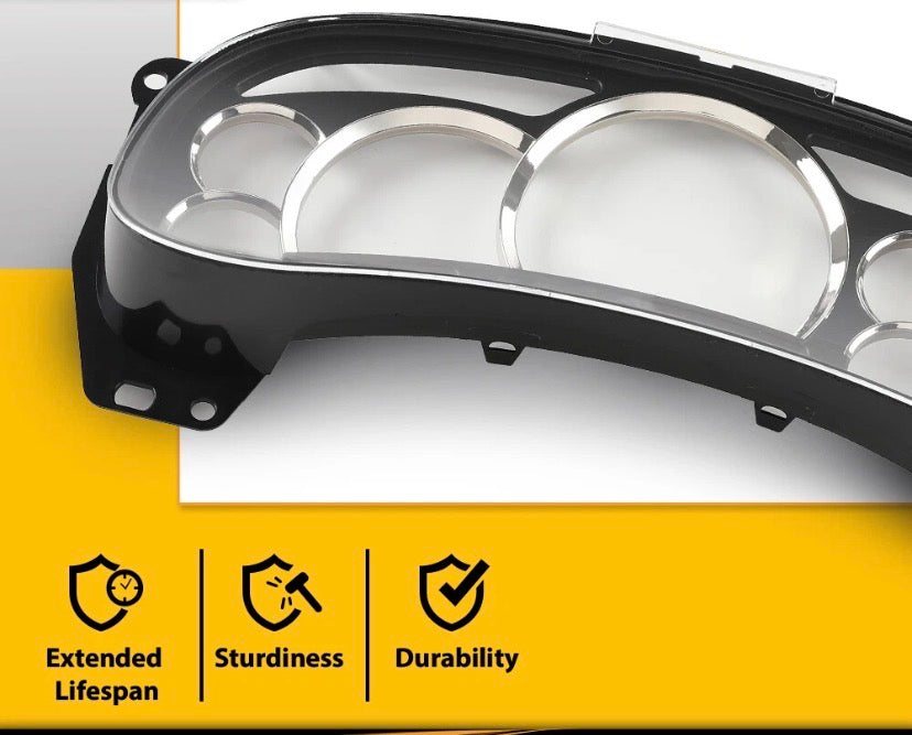 2003–2006 Chevy/GMC Gauge Cluster Lens Cover w/ Chrome Rings | Silverado, Sierra, Tahoe, Suburban, Yukon, Escalade