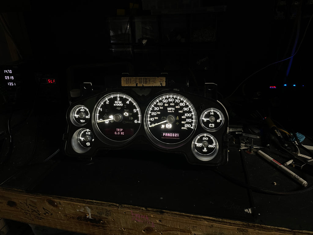 2007–2012 Silverado Sierra Tahoe Yukon Instrument Cluster | White LEDs | Programmed Mileage