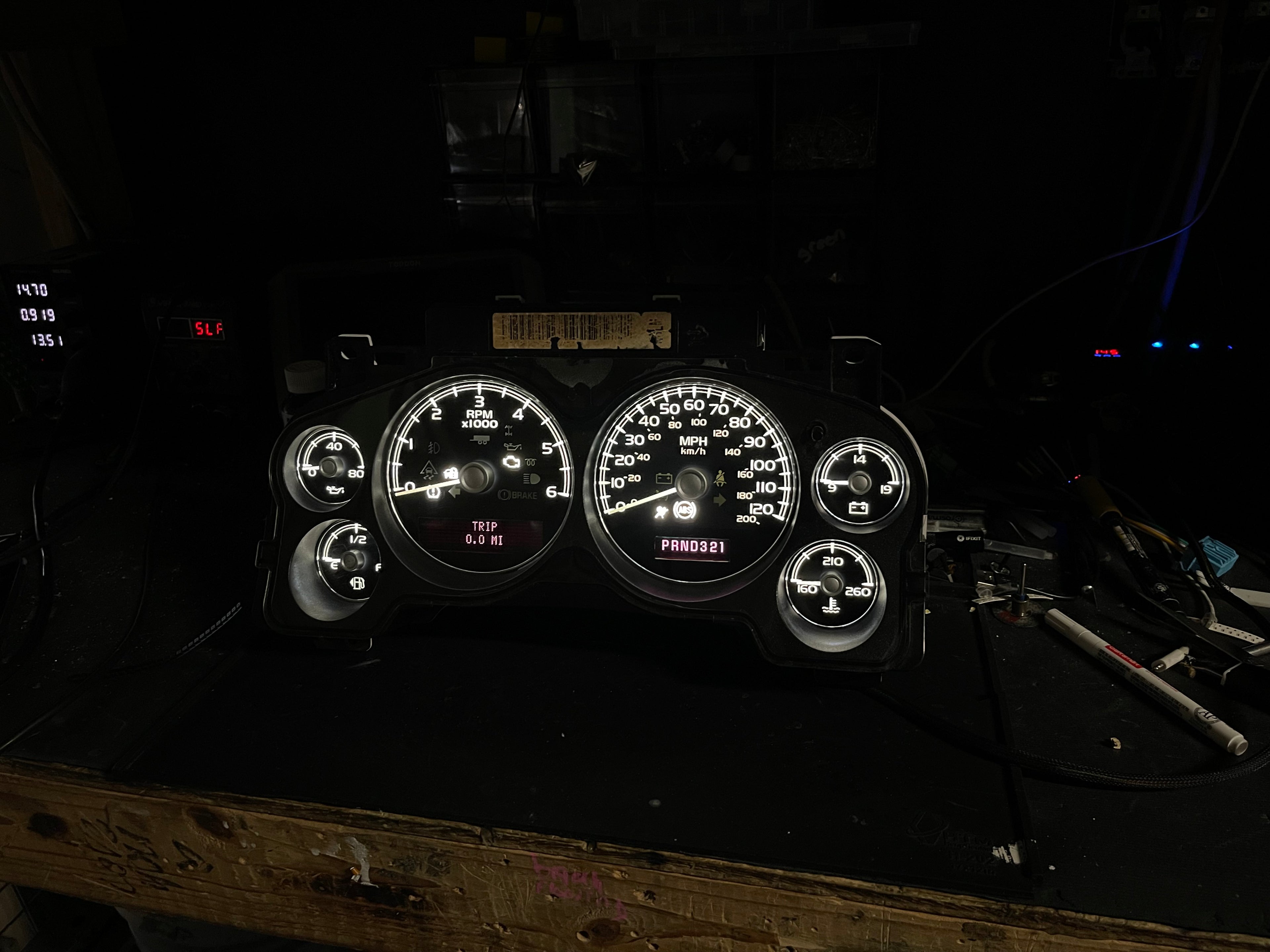 2007–2012 Silverado Sierra Tahoe Yukon Instrument Cluster | White LEDs | Programmed Mileage