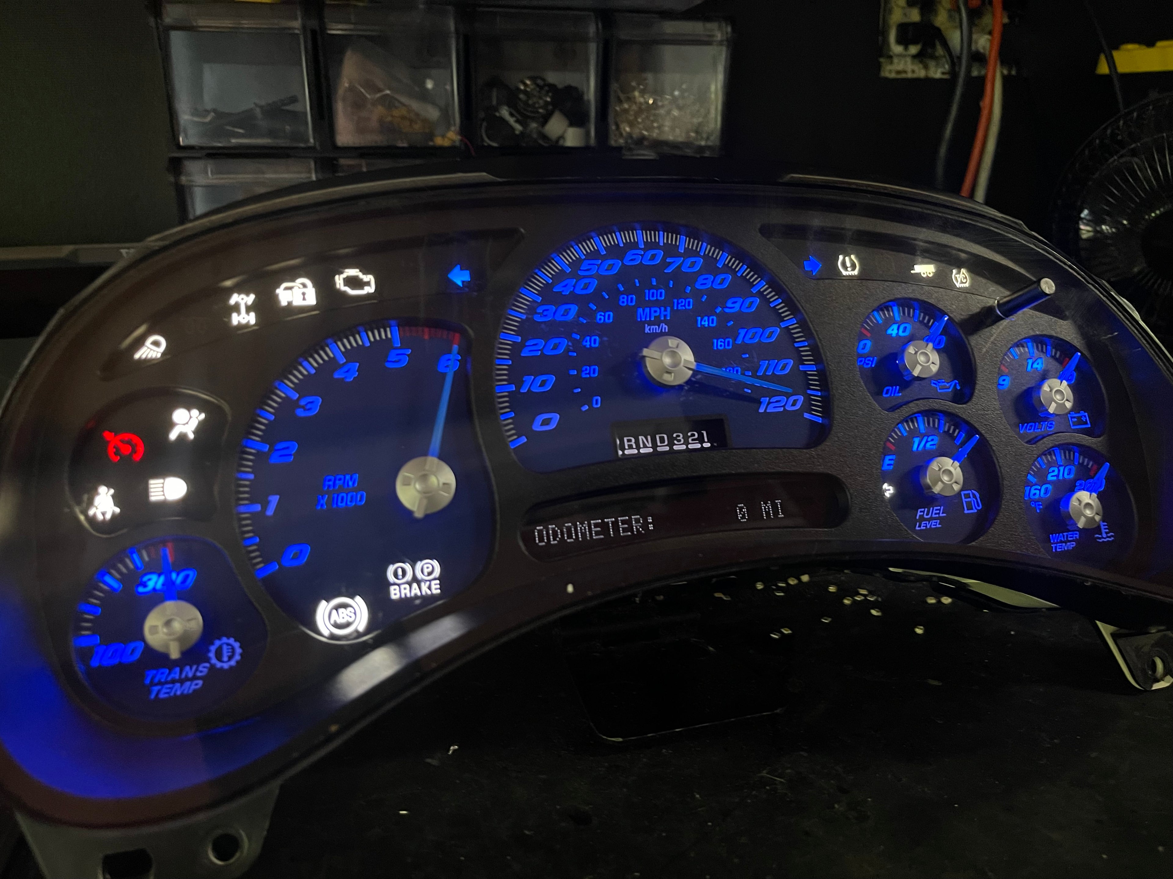 🔵 Blue SS Cluster – 2003-2007 GM Trucks & SUVs