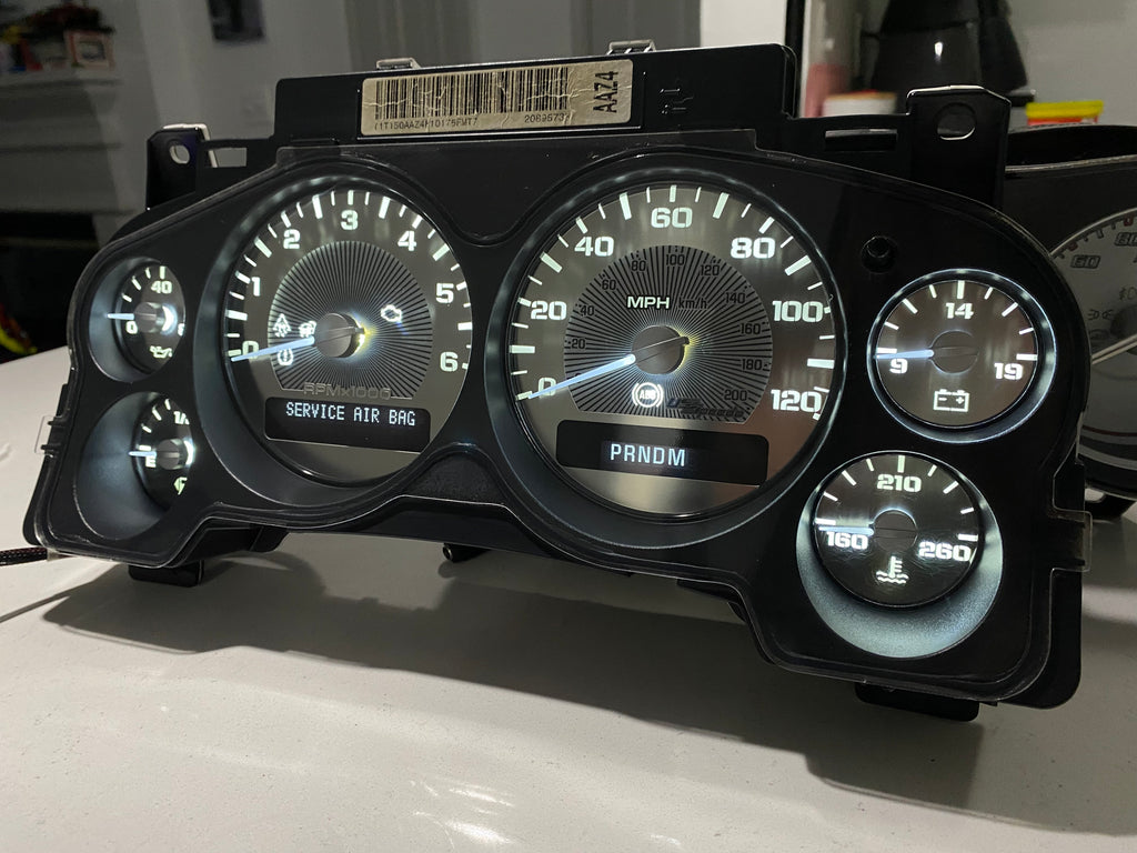 2007–2012 Silverado Sierra Tahoe Yukon Instrument Cluster | White LEDs | Programmed Mileage