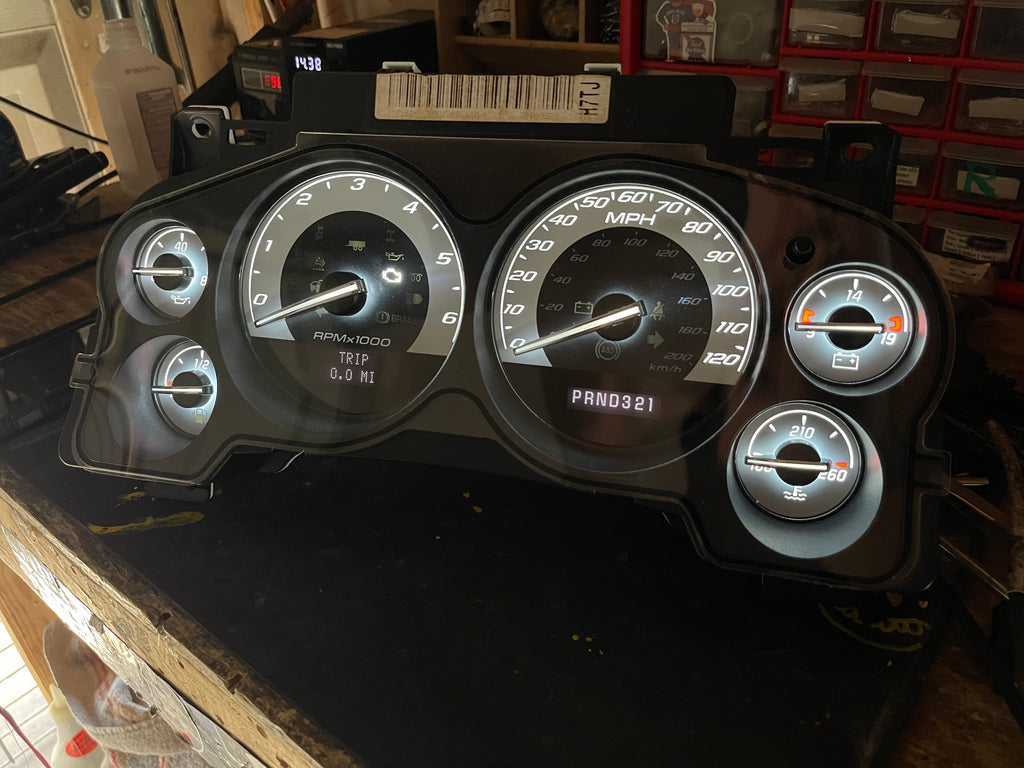 2007–2012 Silverado Sierra Tahoe Yukon Instrument Cluster | White LEDs | Programmed Mileage