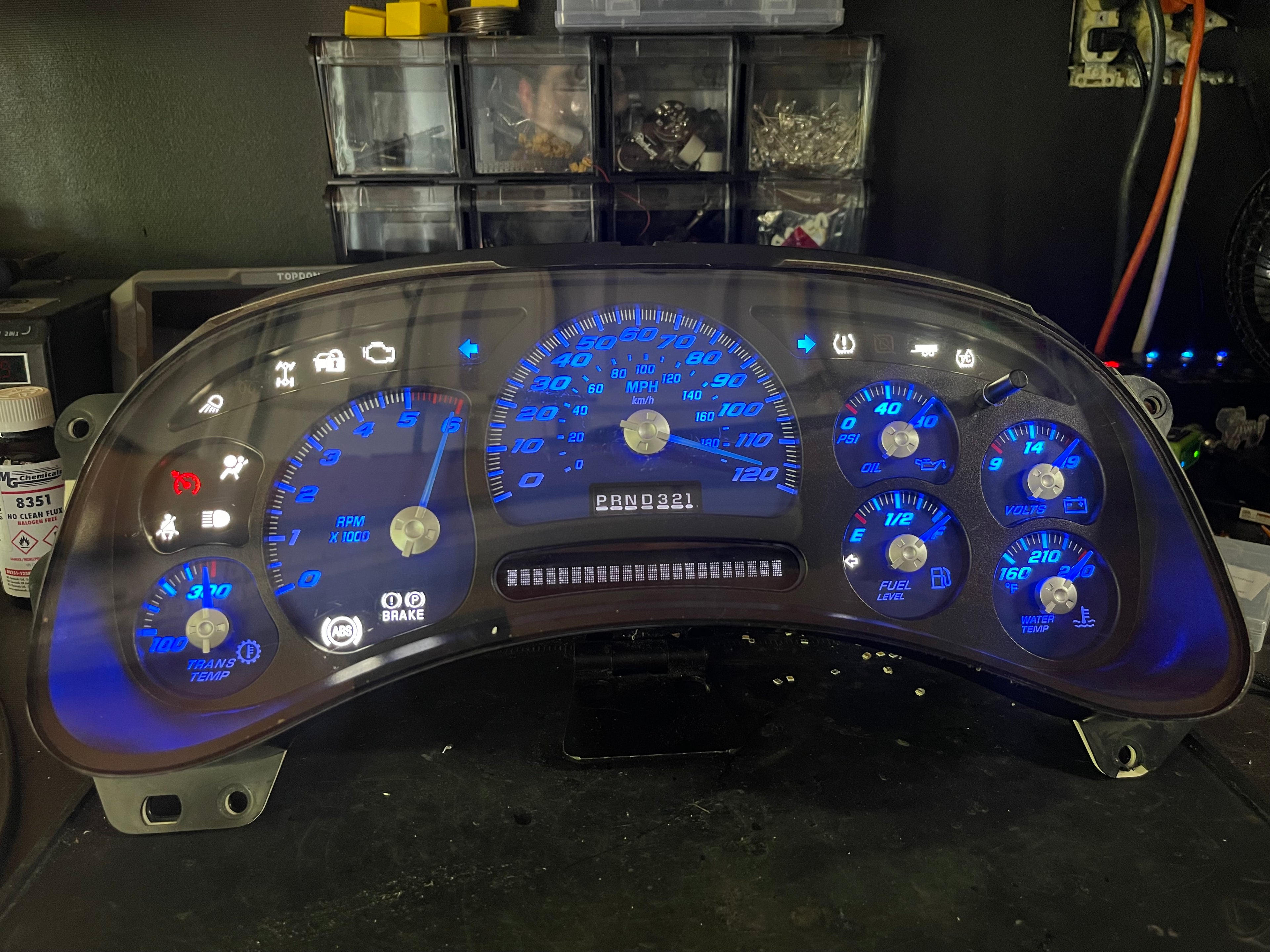 🔵 Blue SS Cluster – 2003-2007 GM Trucks & SUVs
