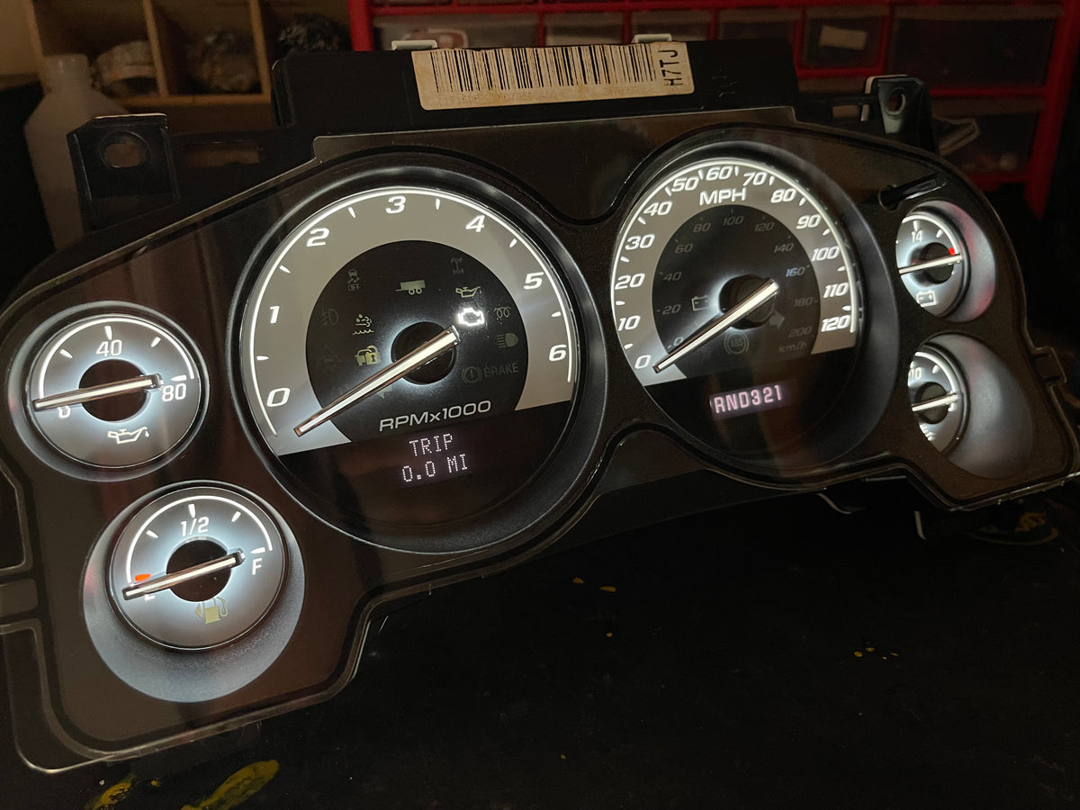 2007–2012 Silverado Sierra Tahoe Yukon Instrument Cluster | White LEDs | Programmed Mileage