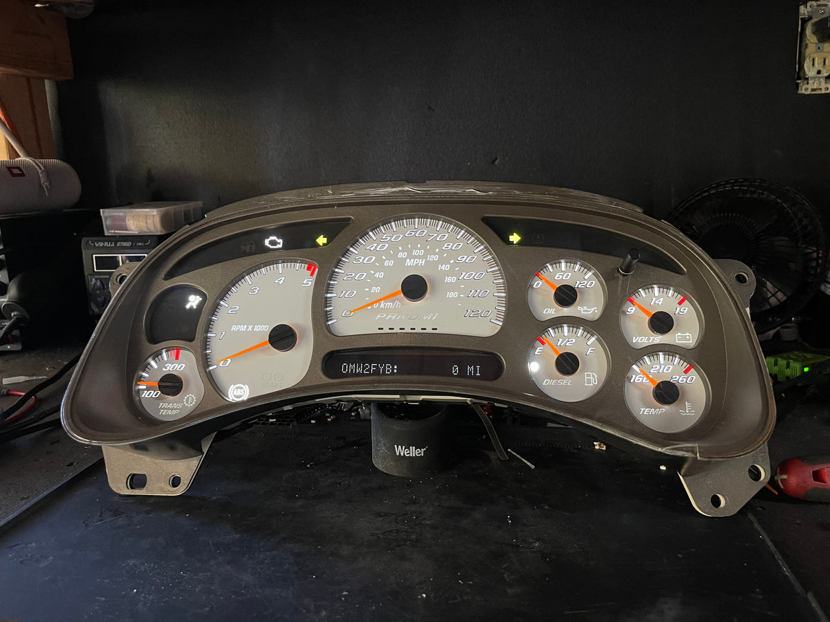 SS 🔥 2003–2007 Chevy/GMC Super Sport Custom Gauge Cluster with Denali bezel