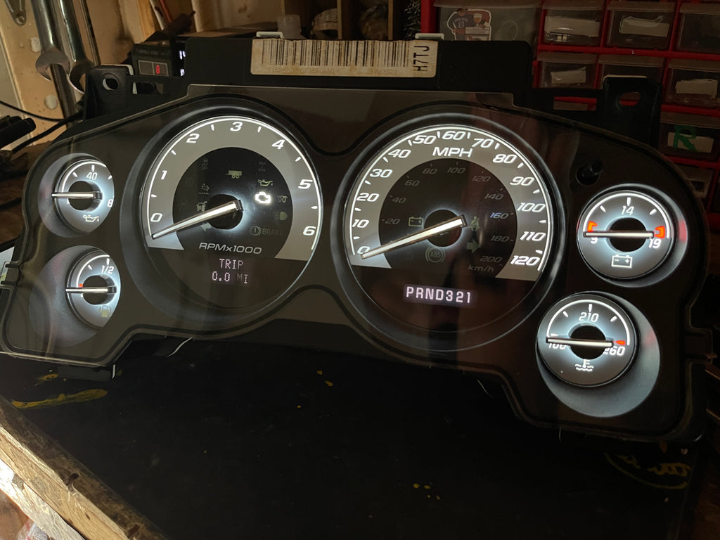 2007–2012 Silverado Sierra Tahoe Yukon Instrument Cluster | White LEDs | Programmed Mileage
