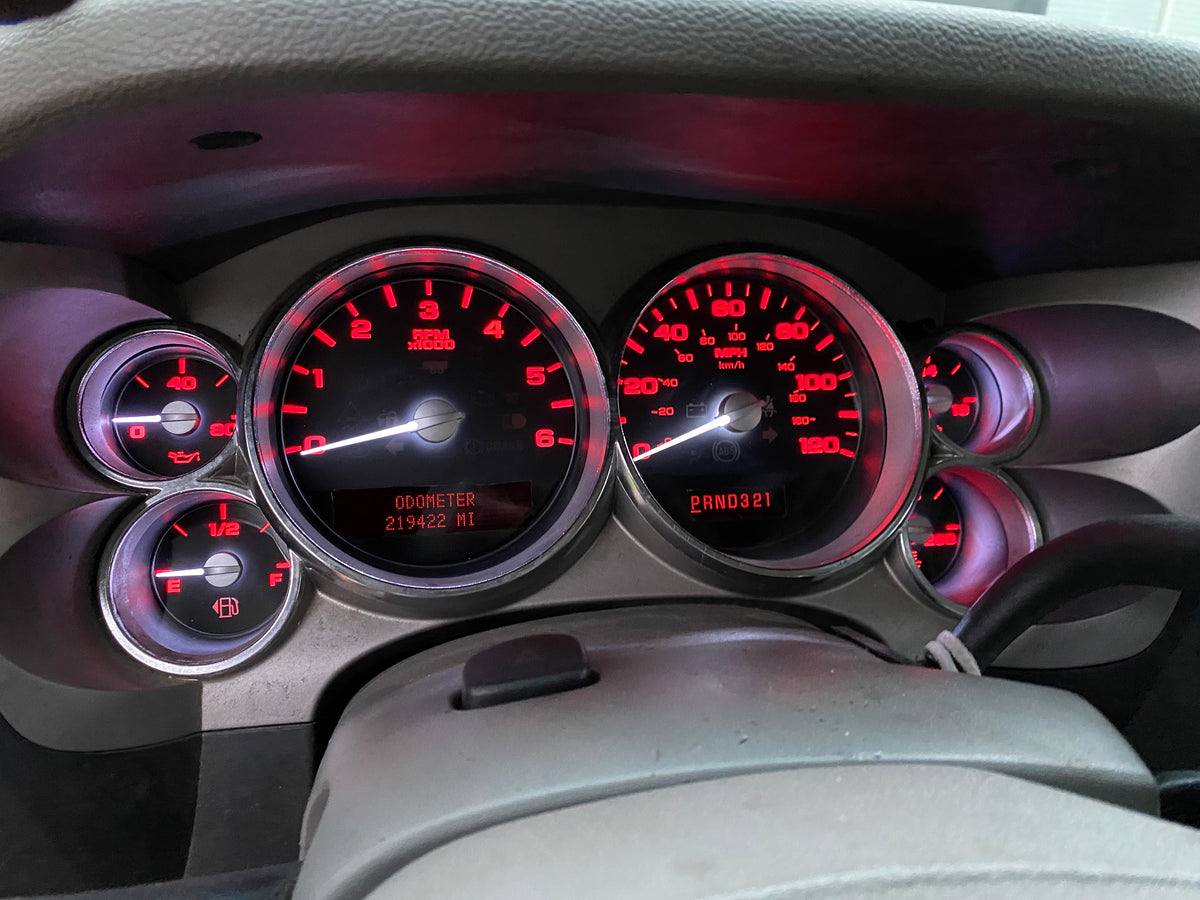 2007–2012 Silverado Sierra Tahoe Yukon Instrument Cluster |Red  LEDs | Programmed Mileage