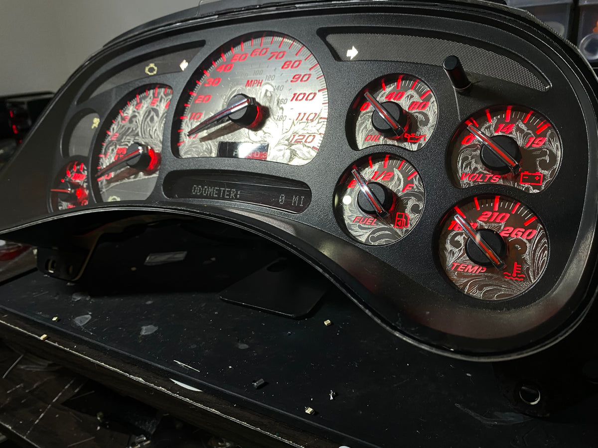 PRE ORDER 🔥 STAINLESS STEEL ENGRAVED 2003–2007 Chevy/GMC Super Sport Custom Gauge Cluster 1 of 1
