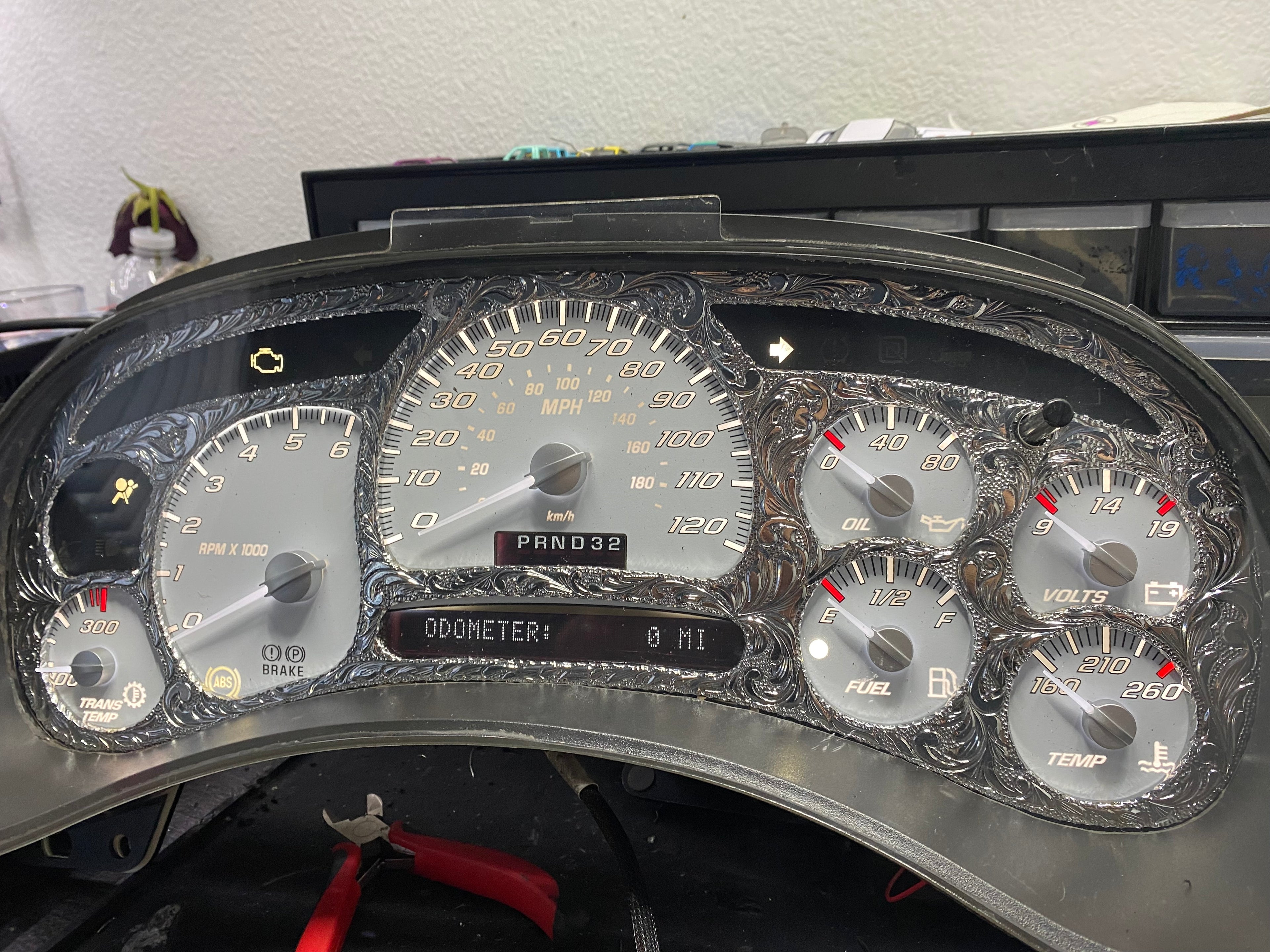 Custom Engraved Chevy/GMC Gauge Cluster – Handcrafted | 1999-2007 |