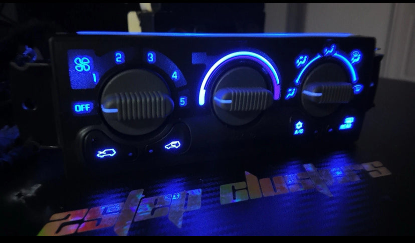 00 01 02 Silverado Sierra Heater AC Climate Control BLUE LED