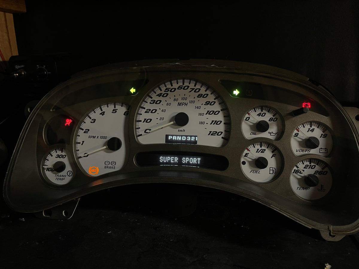SS 🔥 2003–2007 Chevy/GMC Super Sport Custom Gauge Cluster with Denali bezel