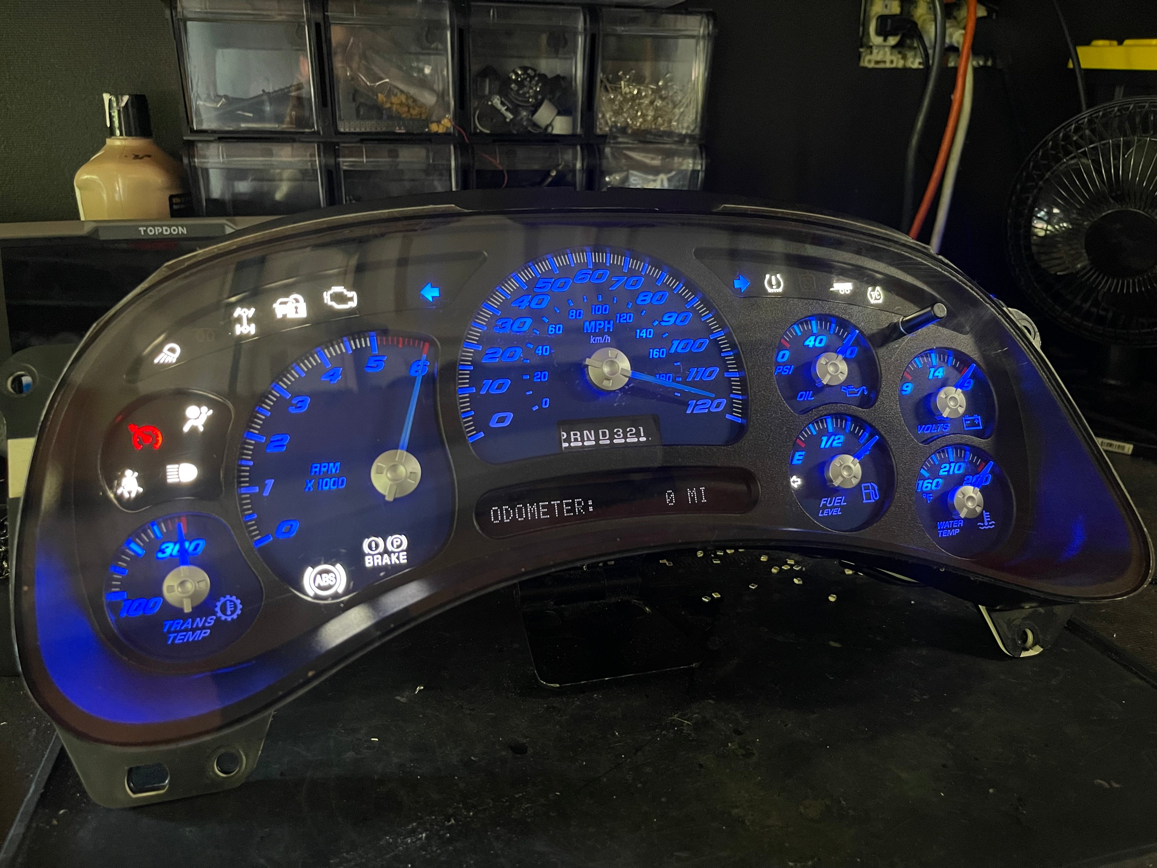 🔵 Blue SS Cluster – 2003-2007 GM Trucks & SUVs