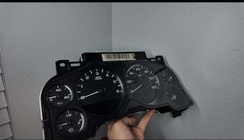 07-12 Silverado Sierra Speedometer Instrument Gauge Cluster WHITE LED