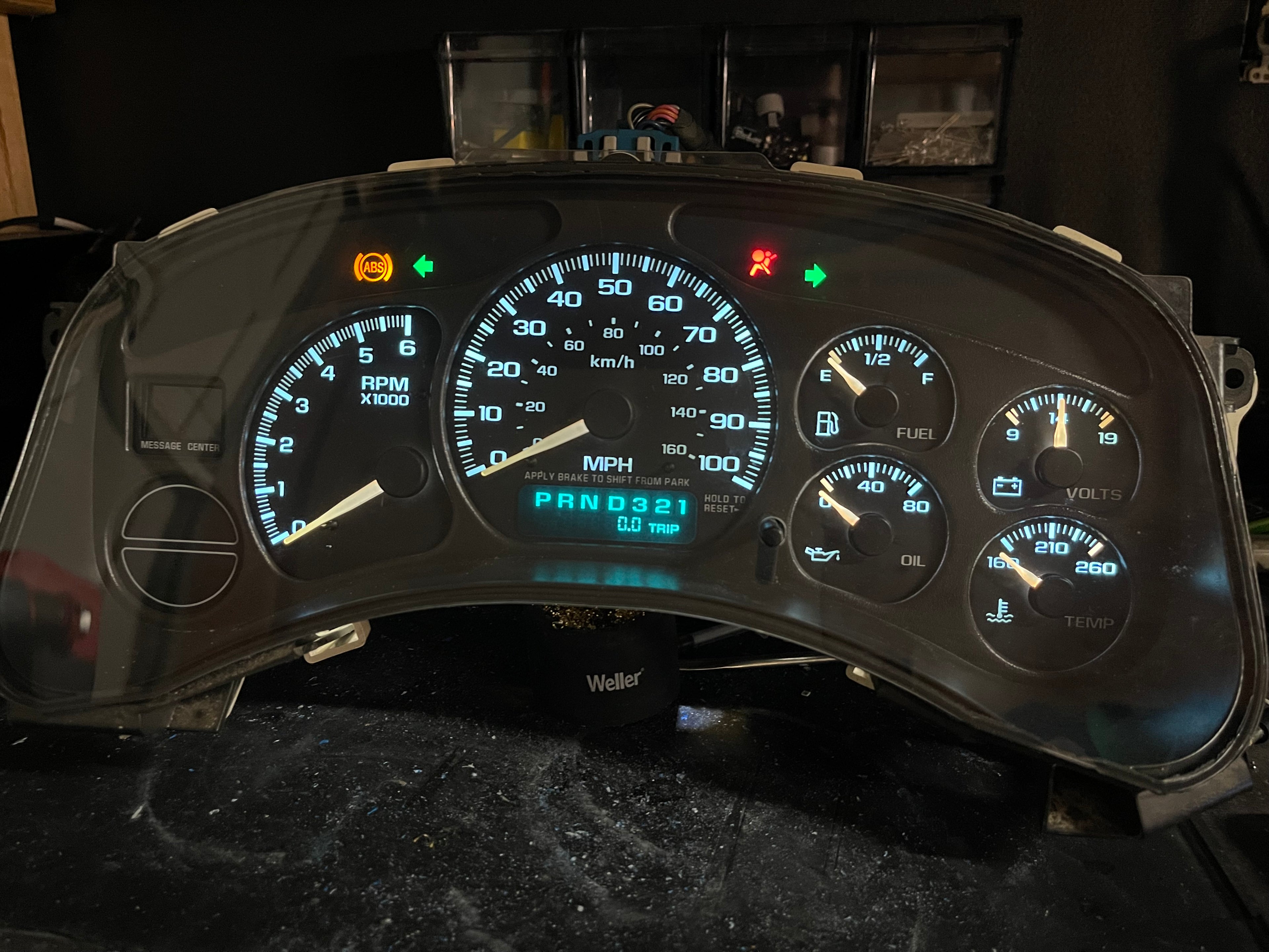 99–02 GM ice blue Gauge Plug &Play 0 miles ice blue