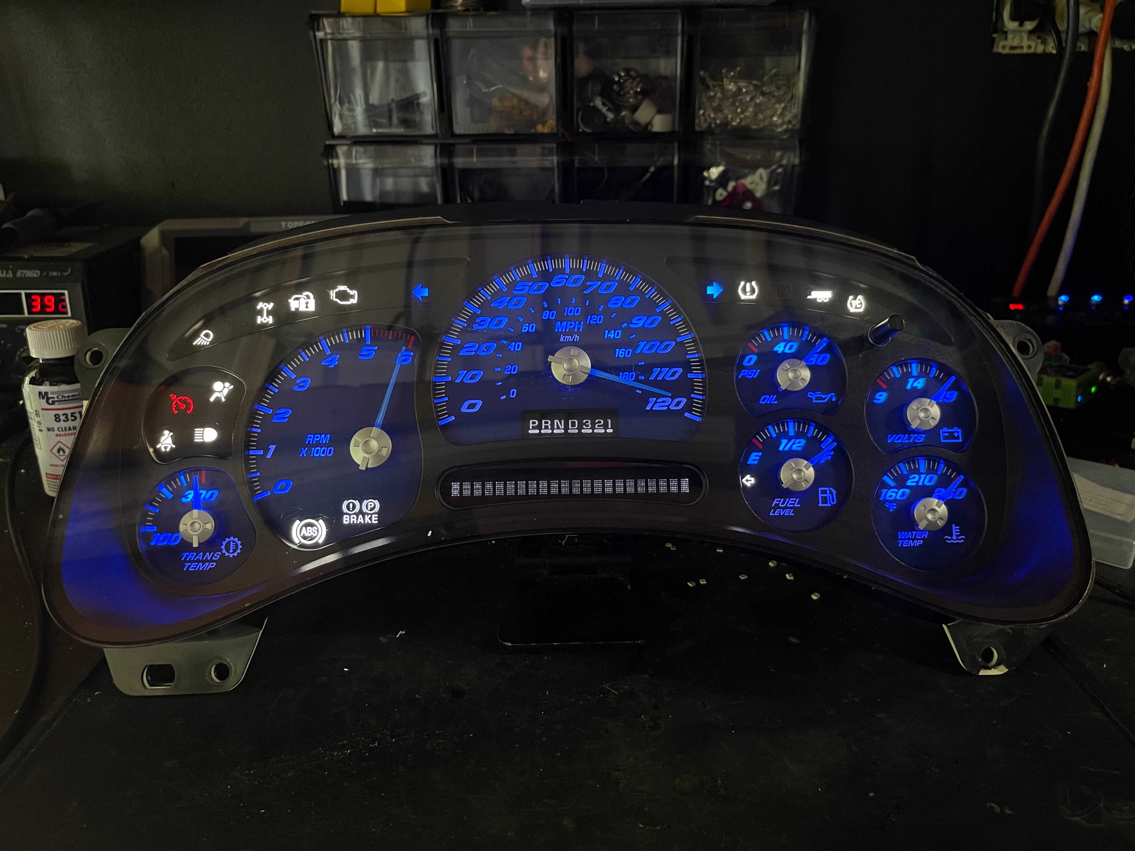 🔵 Blue SS Cluster – 2003-2007 GM Trucks & SUVs